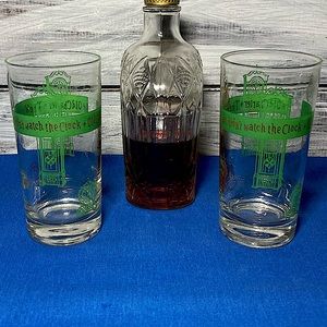 🥃 VNTG MID CENTURY OLD CHARTER KENTUCKY BURBON HIGHBALL GLASSES- 2 glass set!